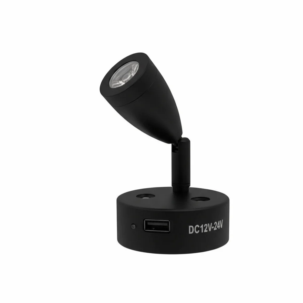 Most Vehicles USB Powered LED Reading Light Wall Mount 3 W LED Spot Light 12-24 V Bedside Lamp Motorhome Light Boat Interior