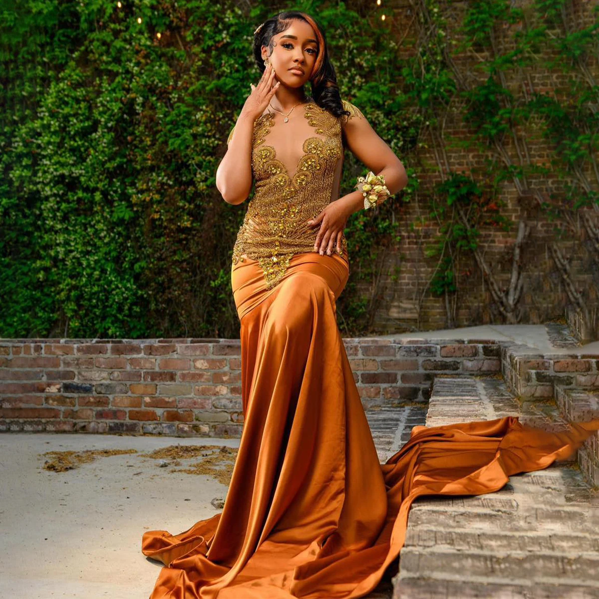 흑인 소녀를위한 맞춤형 다이아몬드 긴 인어 댄스 파티 드레스 반짝이 라인 석 민소매 크리스탈 구슬 이브닝 가운 가운