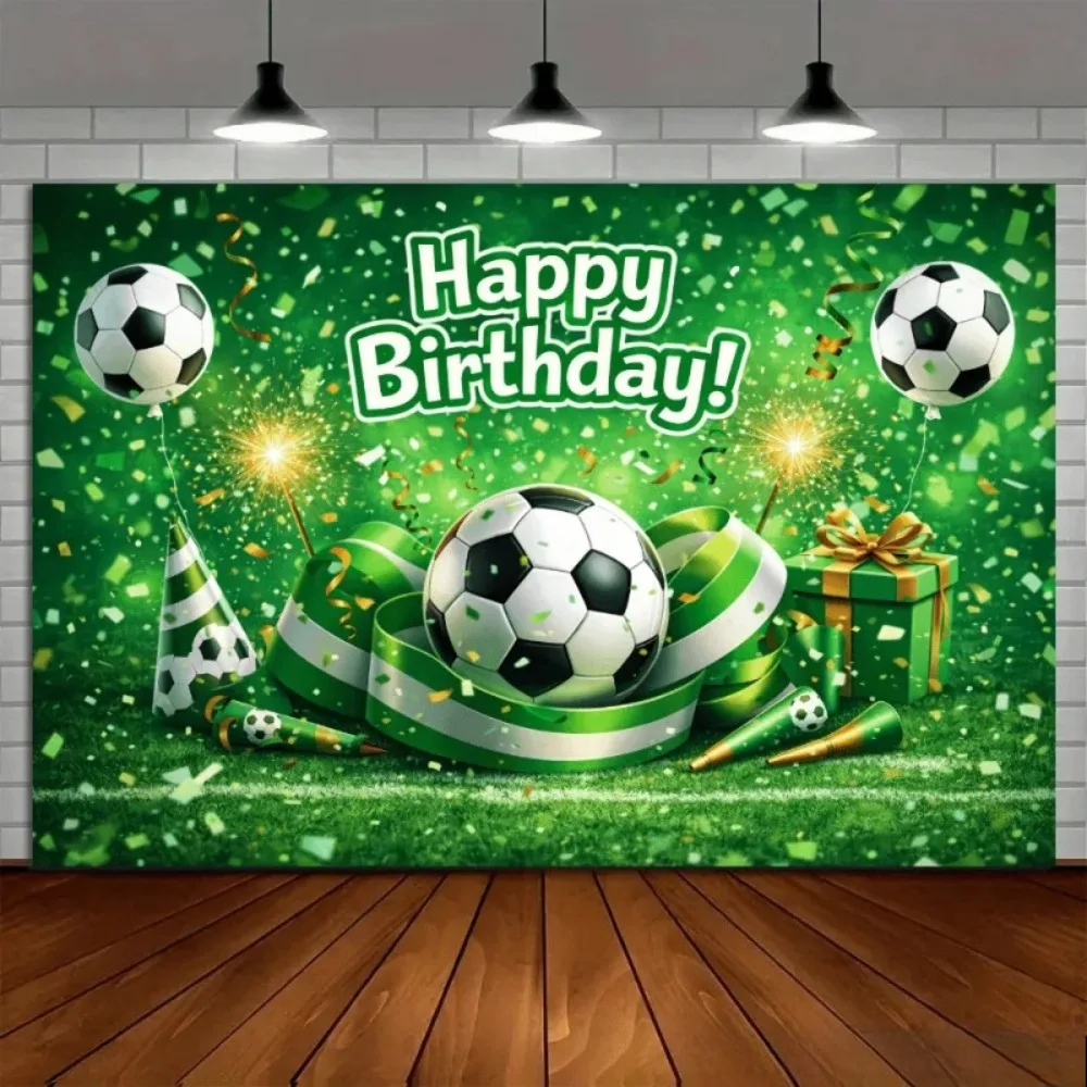 Football Game Balloon Gift Box Themed Banner Decoration Background, Birthday Party, Home Decoration Photography Background Cloth