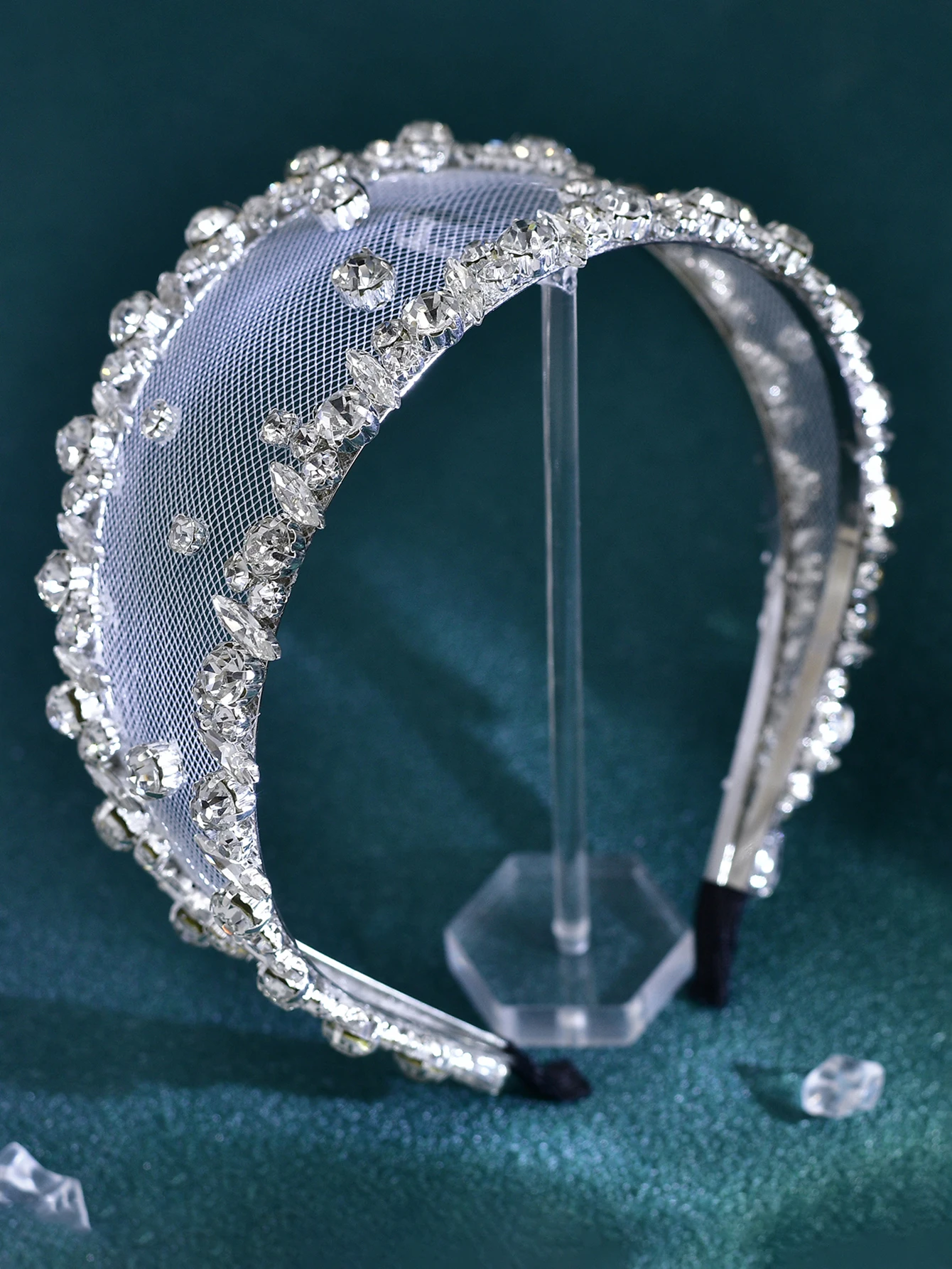 

YouLaPan Silver Color Handmade Bride Headwear Rhinestones Shiny Headband Banquet Party Hair Accessories Wedding Headdress HP650