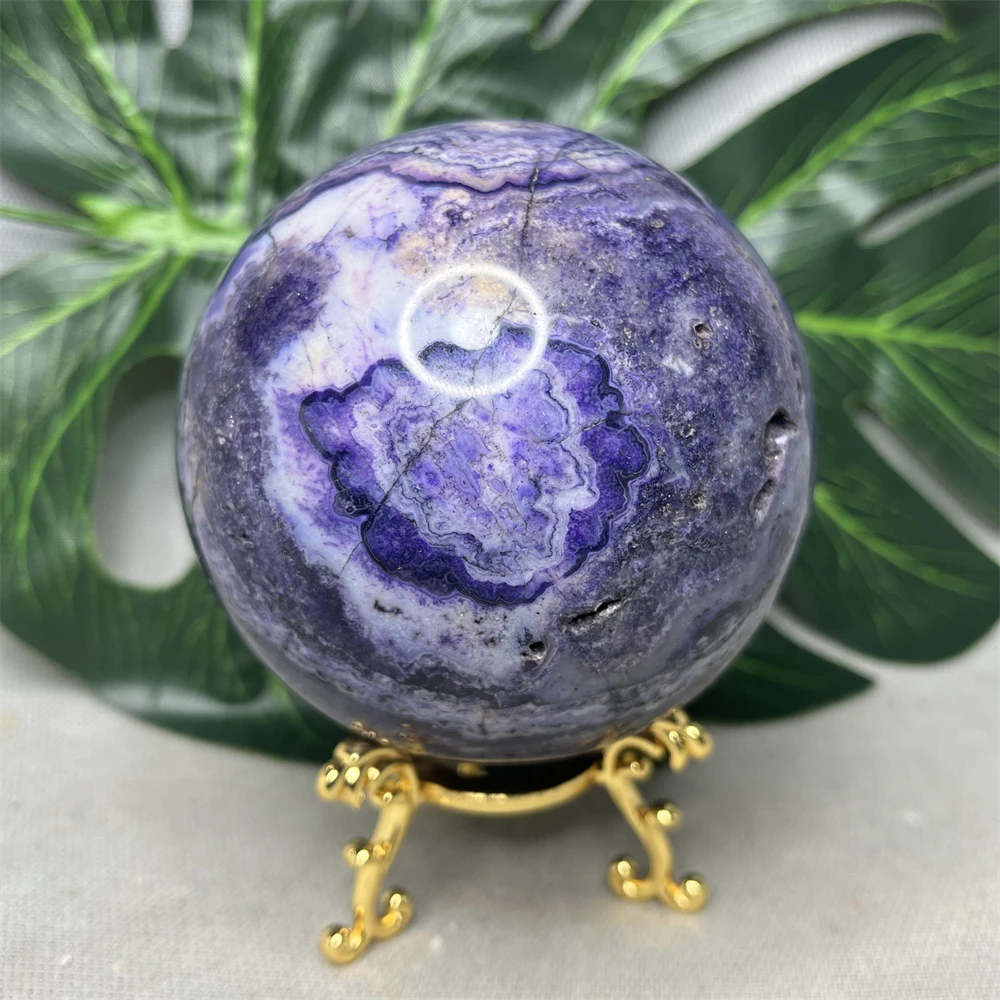 

Natural Gemstone Blue Agate Ball Geode Crystal Lace Rune Home Room Feng Shui Decoration Witchcraft Altar Prayer Stone Healing