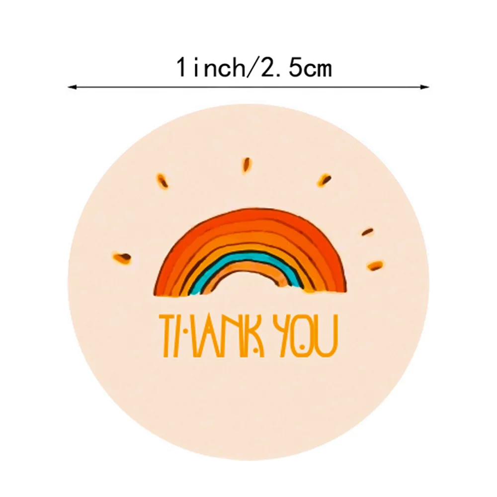 100-500PCS Cute rainbow grazie sticker seal label round flower multicolor label sticker adesivo di cancelleria fatto a mano