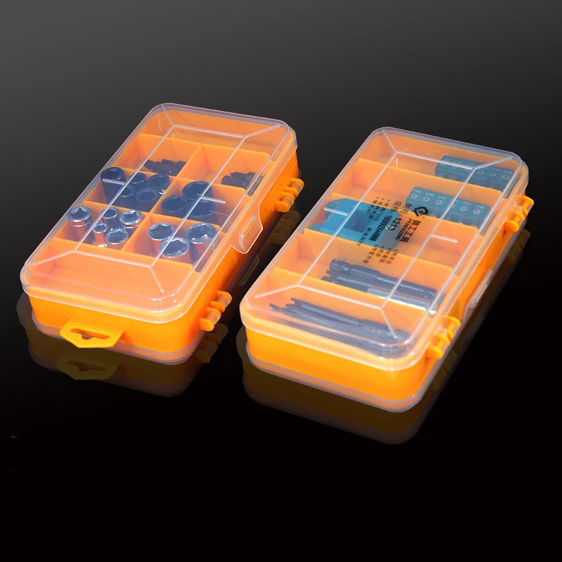 Double-Side Hardware Organizer Box Multifunctional Plastic Small Tools Box for Nuts Bolts Screws Nails Small Hardware Storage
