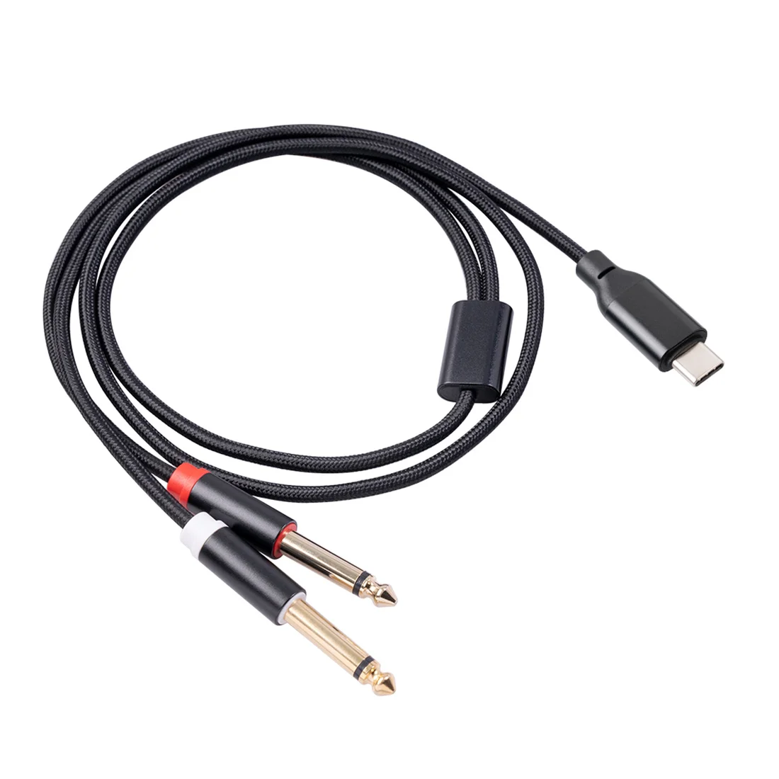 

USB C To Dual 6.35Mm o Stereo Cable Type C To Dual 6.35Mm o Cord for Smartphone Multimedia Speakers,3.3Ft/1Meters