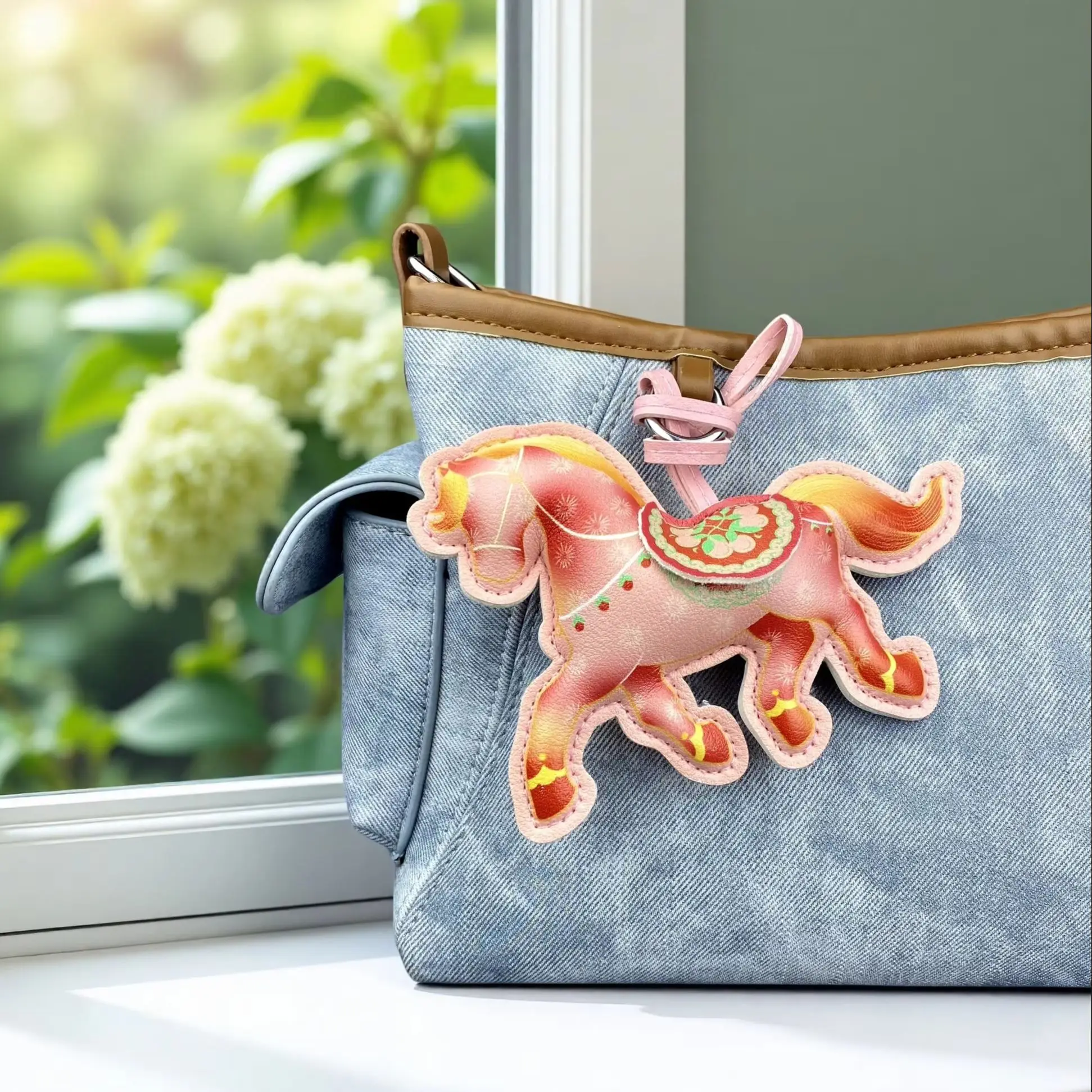 3 Artisan Horses Bag Charm, Elegant Pony Purse Accessory for Bags, Rainbow Pony Charm, Royal Horse Gift for Equestrian Lovers