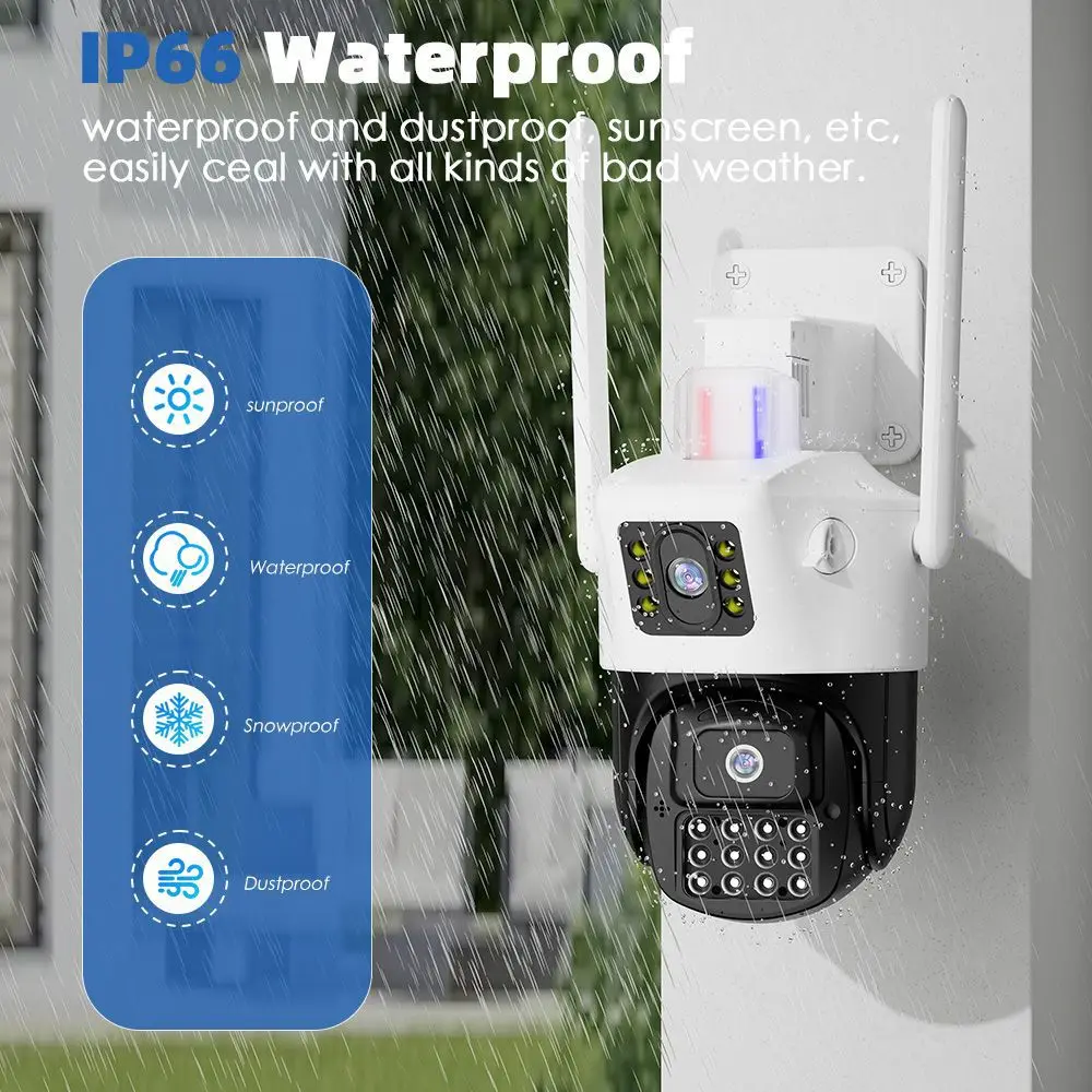 Kamera 4 MP Smart Home 2.4G WIFI Outdoor 340 °   Widok podwójny ekran podwójny obiektyw CCTV ochrona bezpieczeństwa kamera monitorująca kamera PTZ IP