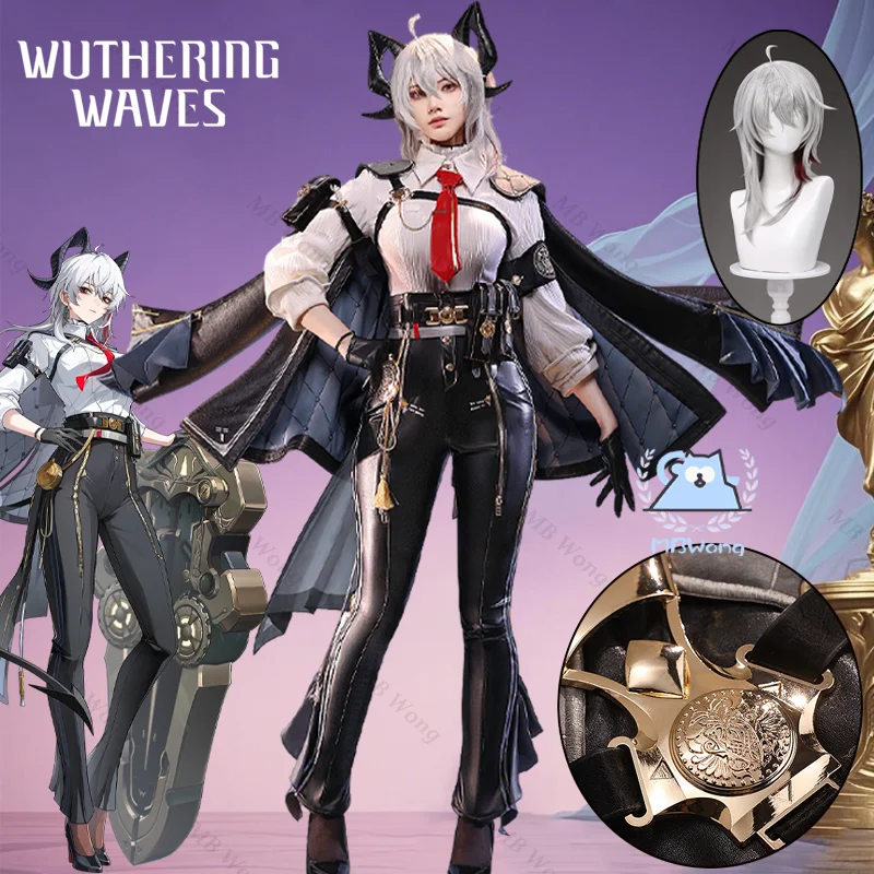 

Wuthering Waves Zani Cosplay Costume Wig Metal Props Montelli Family Averardo Bank Ragunna Rinascita Uniform Halloween for Women
