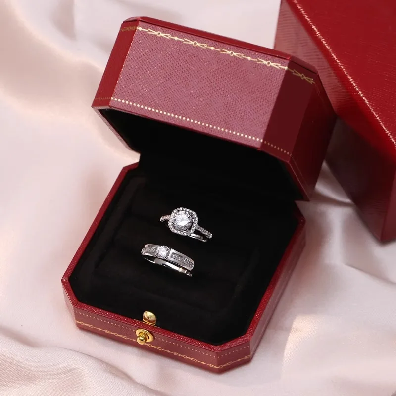 

Luxury Trilogy Moissanite Ring 925 Sterling Silver Three Stone Engagement Ring VVS D Color Fine Jewelry For Women