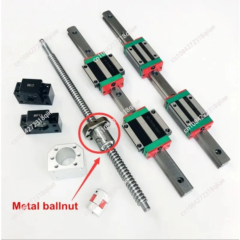 2 Stück HGH20 Linearführungsschiene + 4 Stück HGH20CA / HGW20CA Schlitten + 1 Satz SFU1605 Kugelumlaufspindel CNC-Teile