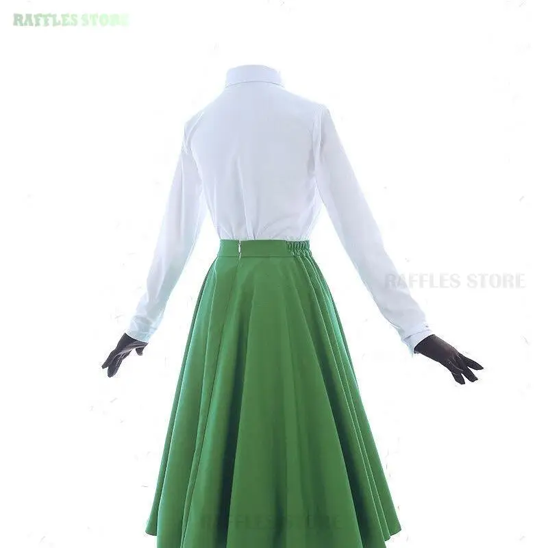 Violet Evergarden Cosplay Customized Green Suit Wigs Elegant Anime Cosplay Dress Wig Shoes Halloween Carnival Prom Skirt Party