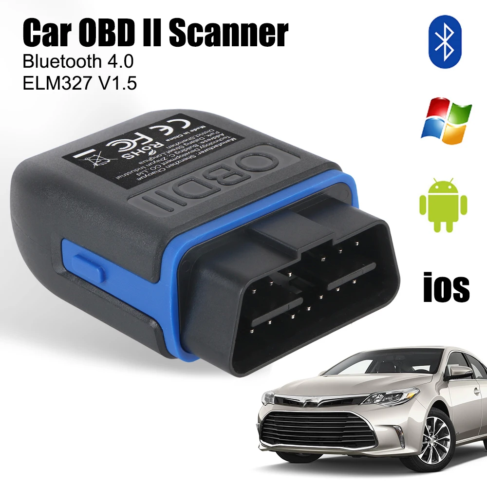 الماسح الضوئي التشخيصي ELM327 V1.5 لنظام التشغيل iOS أندرويد ويندوز سماعة لاسلكية صغيرة تعمل بالبلوتوث 4.0 obd2 الماسح الضوئي قارئ رمز السيارة سيارة obd ii