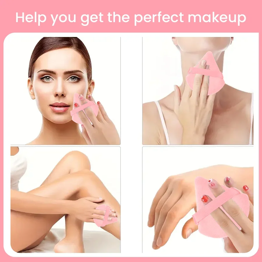 10 ชิ้นสีชมพูสามเหลี่ยมแต่งหน้าพัฟยักษ์ Soft Eye/ฐานแต่งหน้าไข่แบบพกพา Beauy ชุดเครื่องมือ