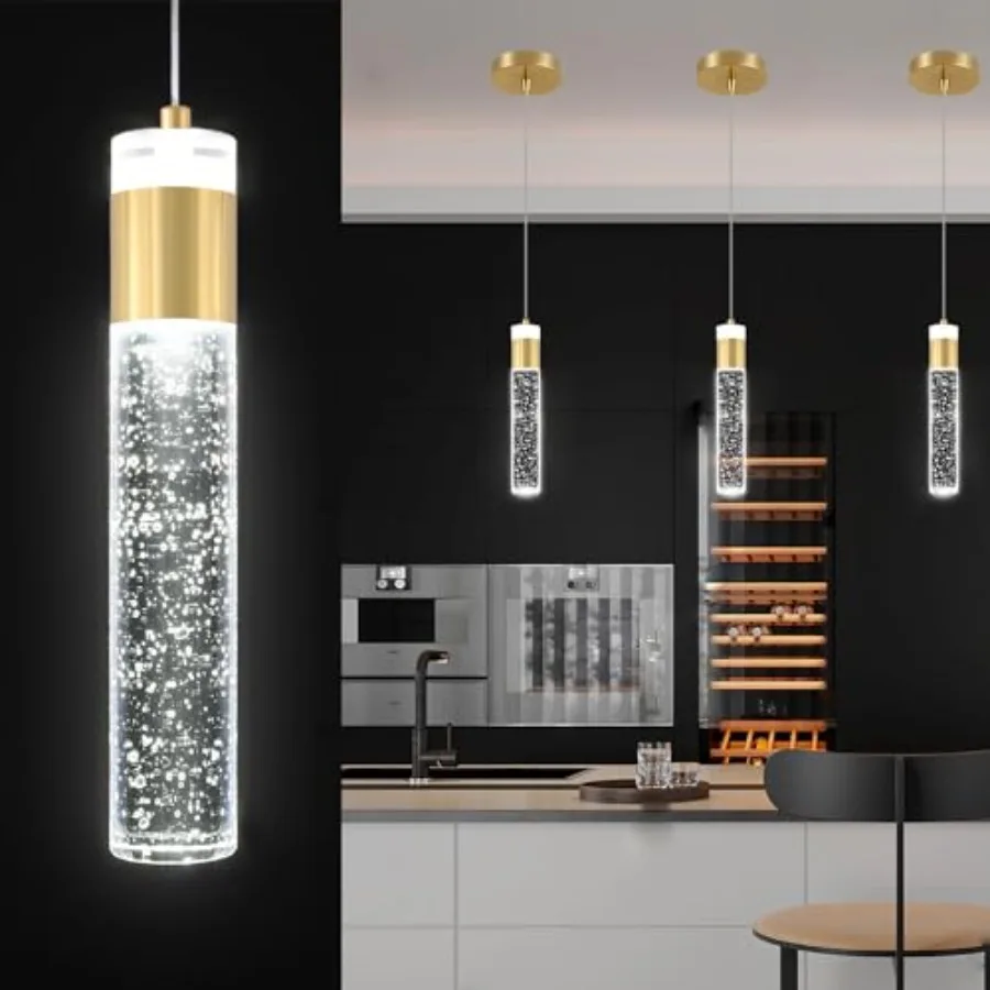 

Pendant Light Crystal Pendant Light Fixtures for Kitchen Island Lighting 3000k-6000k LED Modern Adjustable Chandelier Hanging B