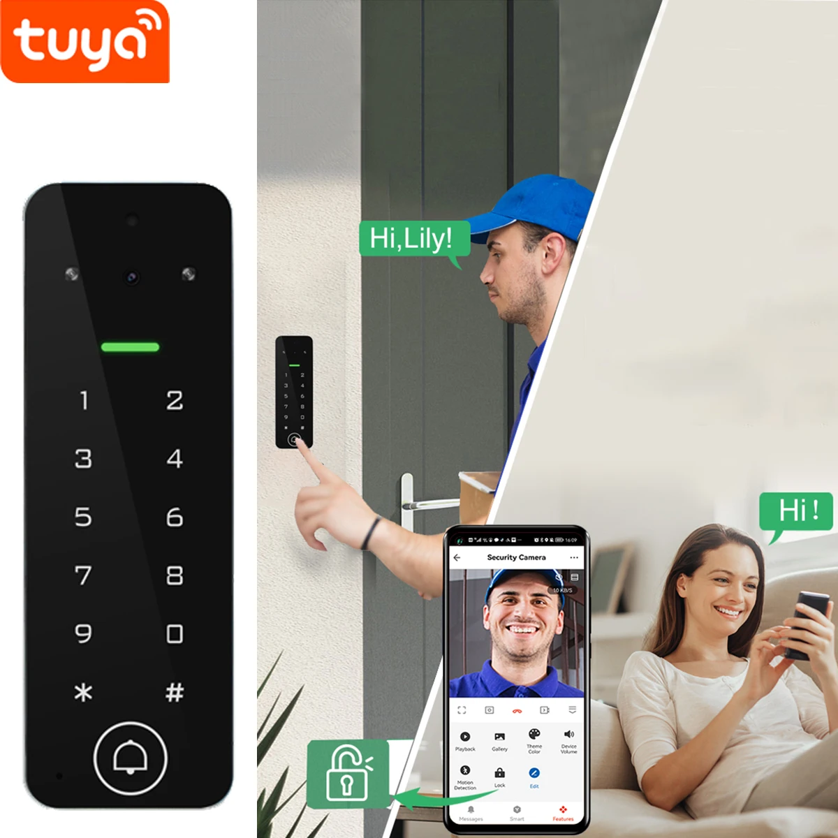 IP65 Waterproof WiFi Tuya App Door Access Control System and Smart Video Door Phone Intercom