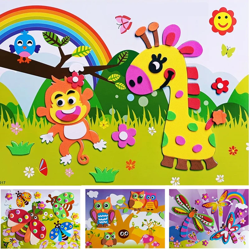 20 stks/set 3D EVA Foam Sticker Speelgoed Kinderen Klassieke Stickers Speelgoed Leuke Cartoon Dier Puzzel voor Kinderen Speelgoed Meisjes Geschenken TMZ