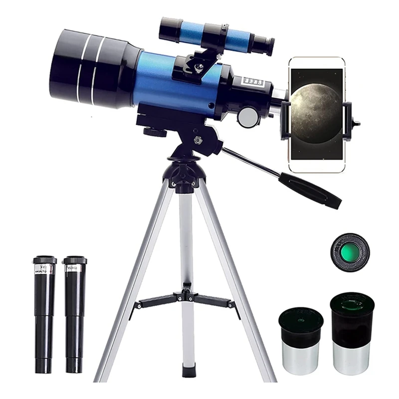 Top Telescope For Adult Kids,70Mm Aperture (15X-150X) Portable Refractor Telescopes For Beginners,300Mm Travel Telescope Durable