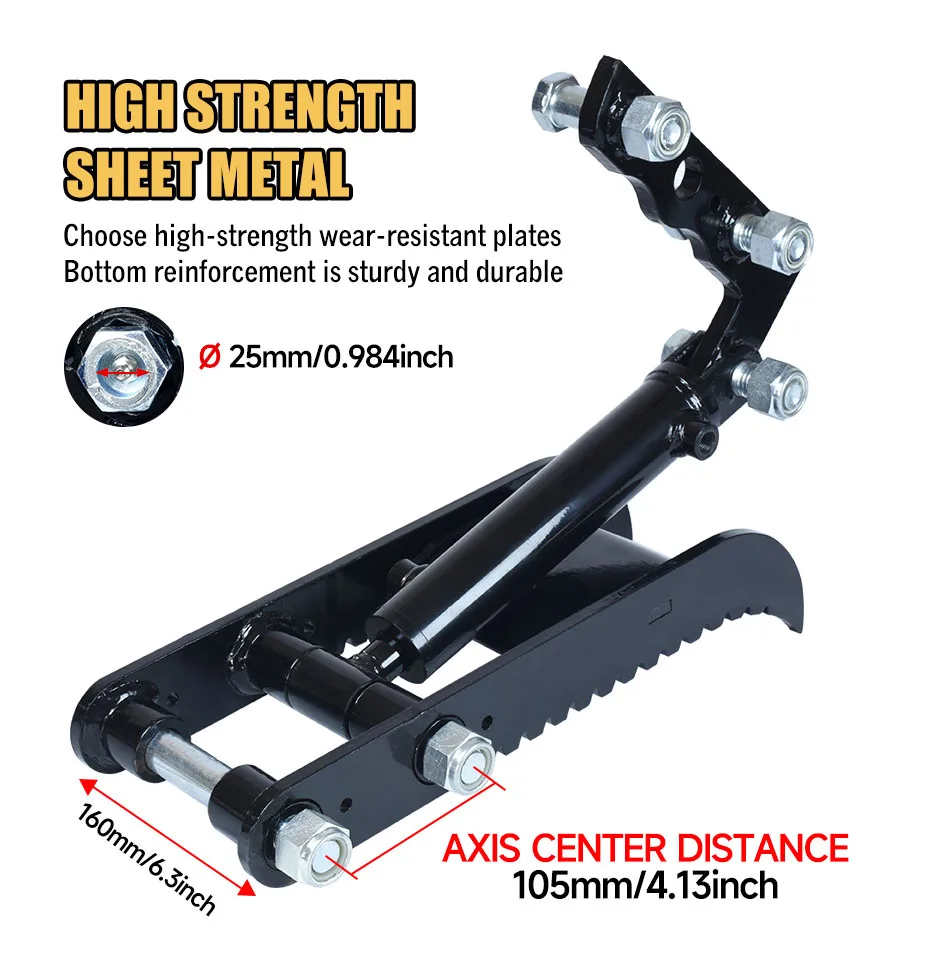 مشبك الإبهام الهيدروليكي للحفارة الصغيرة، ملحقات الحفارة الصغيرة - مشبك الإبهام المعدني مع دعامة L
