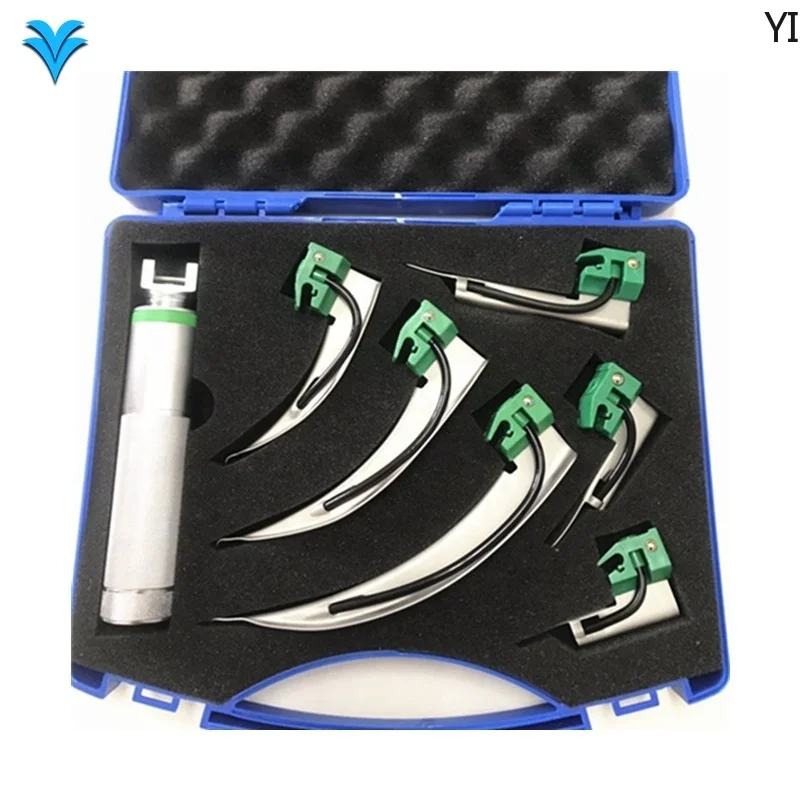 different size stainless steel blades Fiber Optic Anesthesia Laryngoscope Set For infant and child  intubation