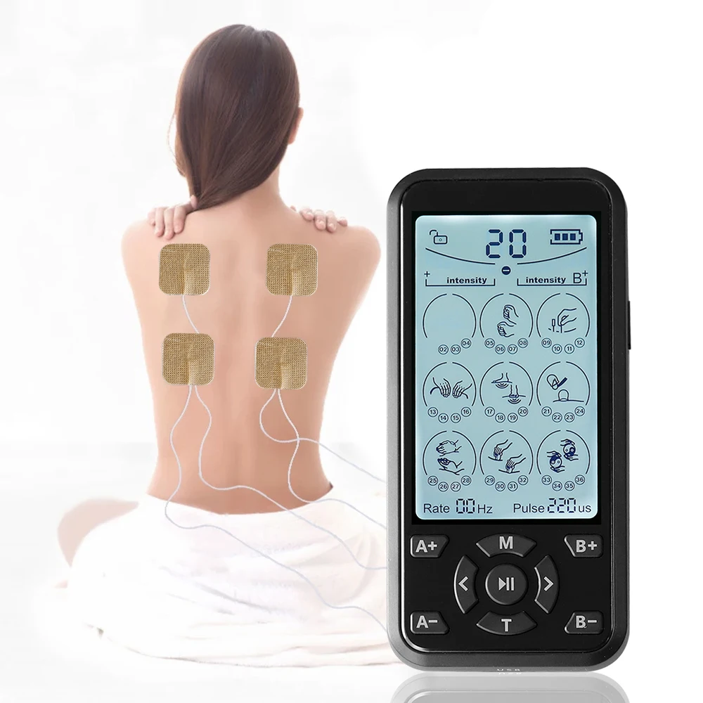 36 Modes Muscle Stimulator EMS Body Massager Relax Neck Back Shoulder Massage Pain Relief Tens Unit Digital Therapy Device