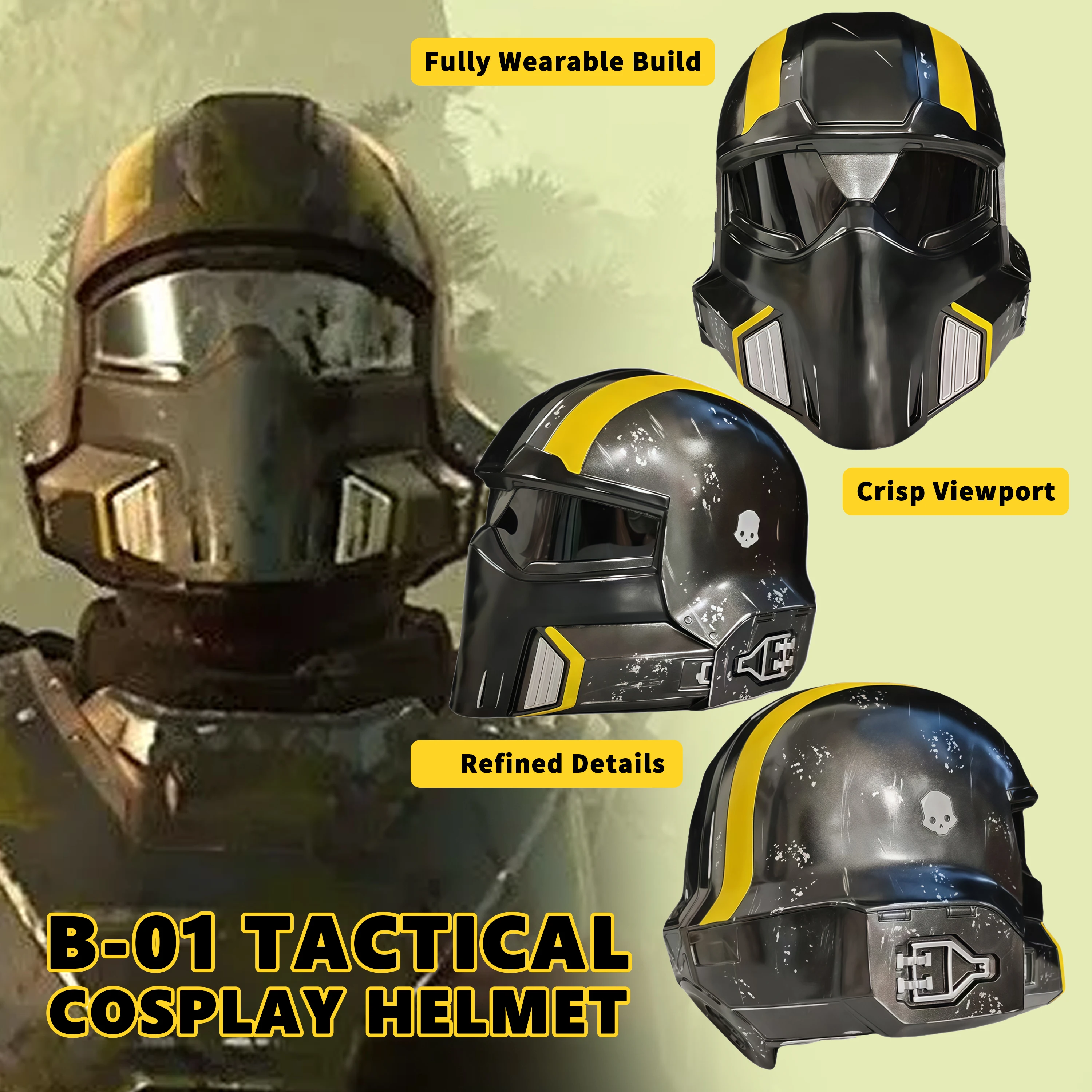 Helldivers 2 B-01 Exosuit Helmet Cosplay Mask Super Earth Full Face PVC Halloween Costume Prop Military Style