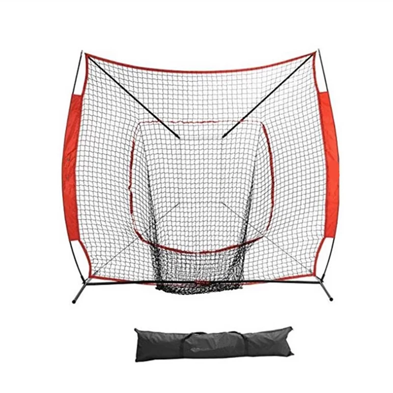 Portable 7*7 Feet Baseball Softball Practice Net Durable Rebound Training Baffle Net Children Baseball Exercise Sport Accessory