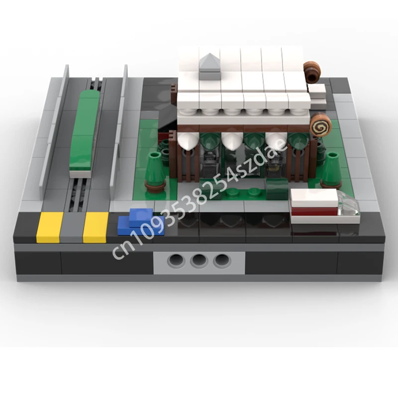 

244pcs MOC Micropolis Coffee Shop Modular Buildings Building Blocks DIY Constructing Christmas toy Gift creativity Plastic