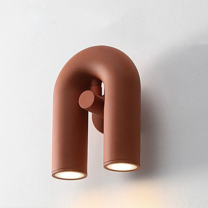 

Modern Macaron U-shaped LED Wall Light Creative Bedroom Bedside Atmosphere Light Living Room TV Background Wall Lamps Lighting