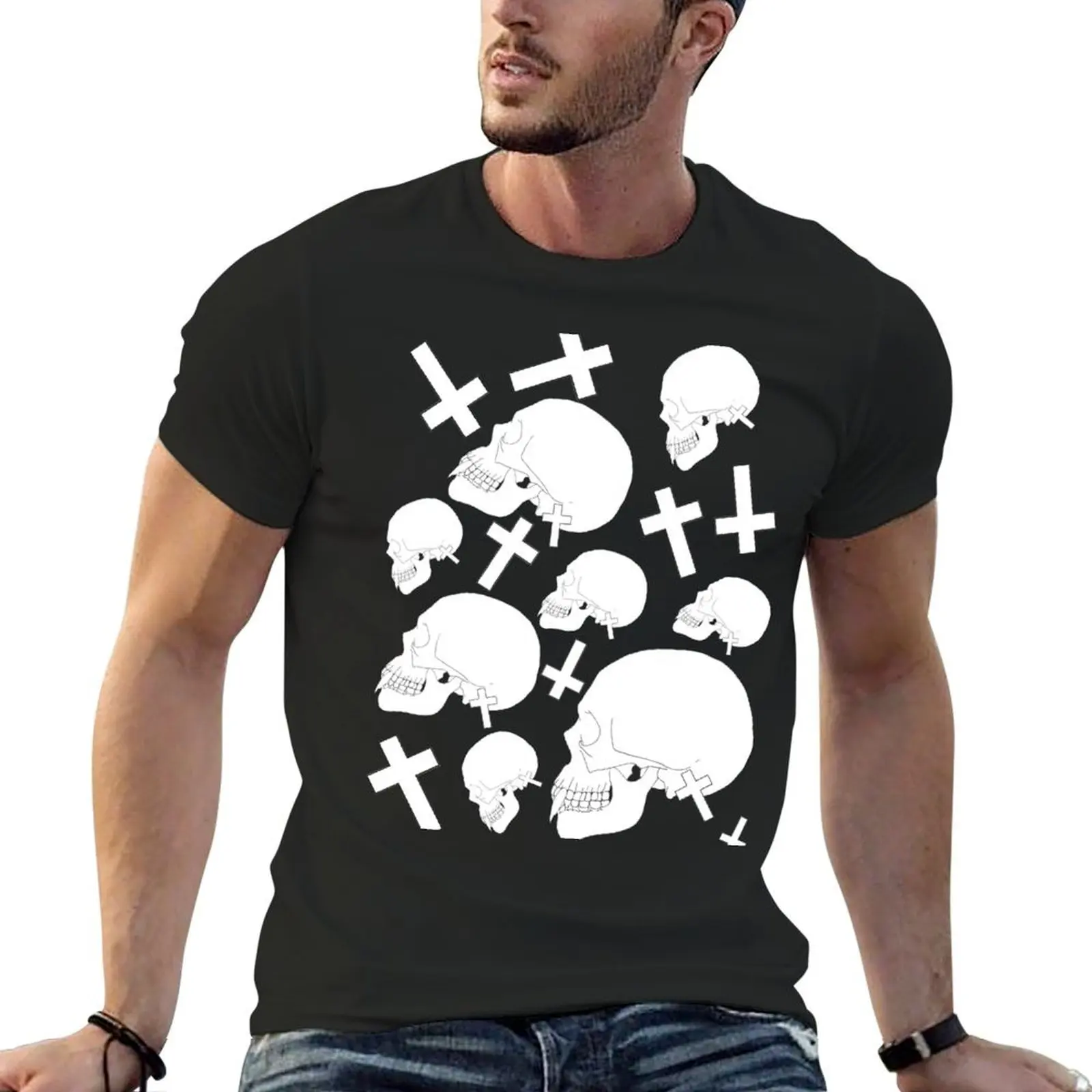 

Gothic Skulls T-Shirt cheap stuff blanks for a boy men clothings