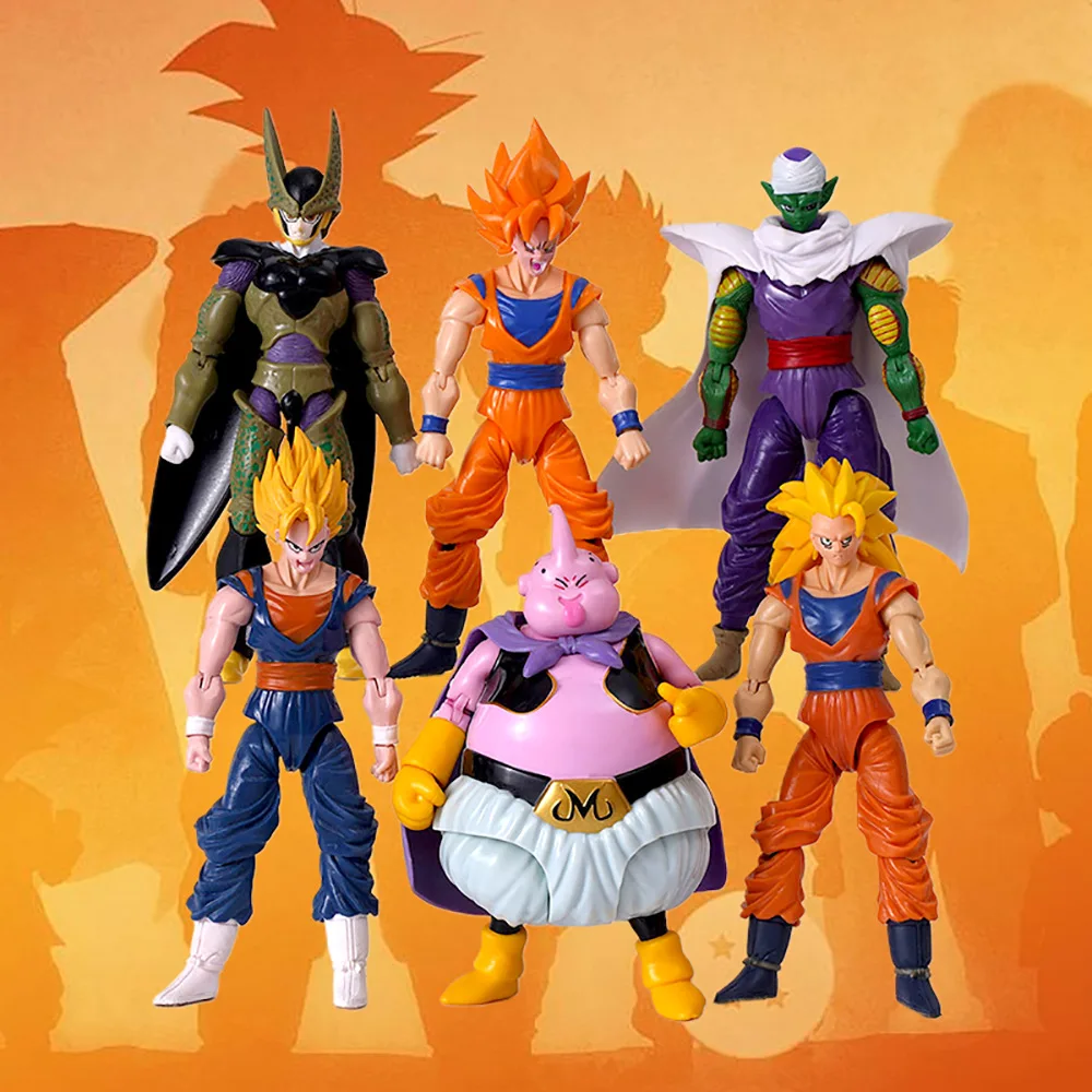 

Набор из 4-14 фигурок Dragon Ball: Вегета, Броли, Сон Гоку, Транкс. Аниме-фигурки, модели, украшения, подарок, коллекционные фигурки для детей с подвижными конечностями.
