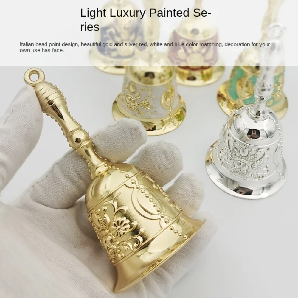 Clear Sound Hand Bell Bronze Metal Retro Golden Dinner Bell Hand Held Bell Antique Handbell Wedding Bell