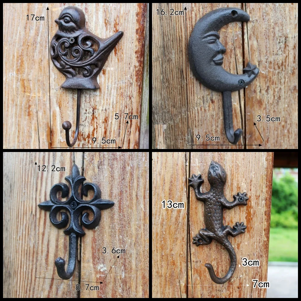 European crown retro cast iron forged coat hook coat decoration wall decoration outdoor home metope decoration accessories