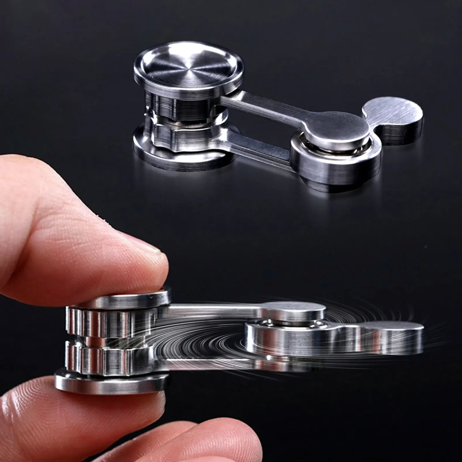 الفولاذ المقاوم للصدأ يتأرجح جيروسكوب ببصمة الإصبع مقاومة للضغط قابلة للطي المحمولة EDC الكبار الضغط لعبة هدية حفلة