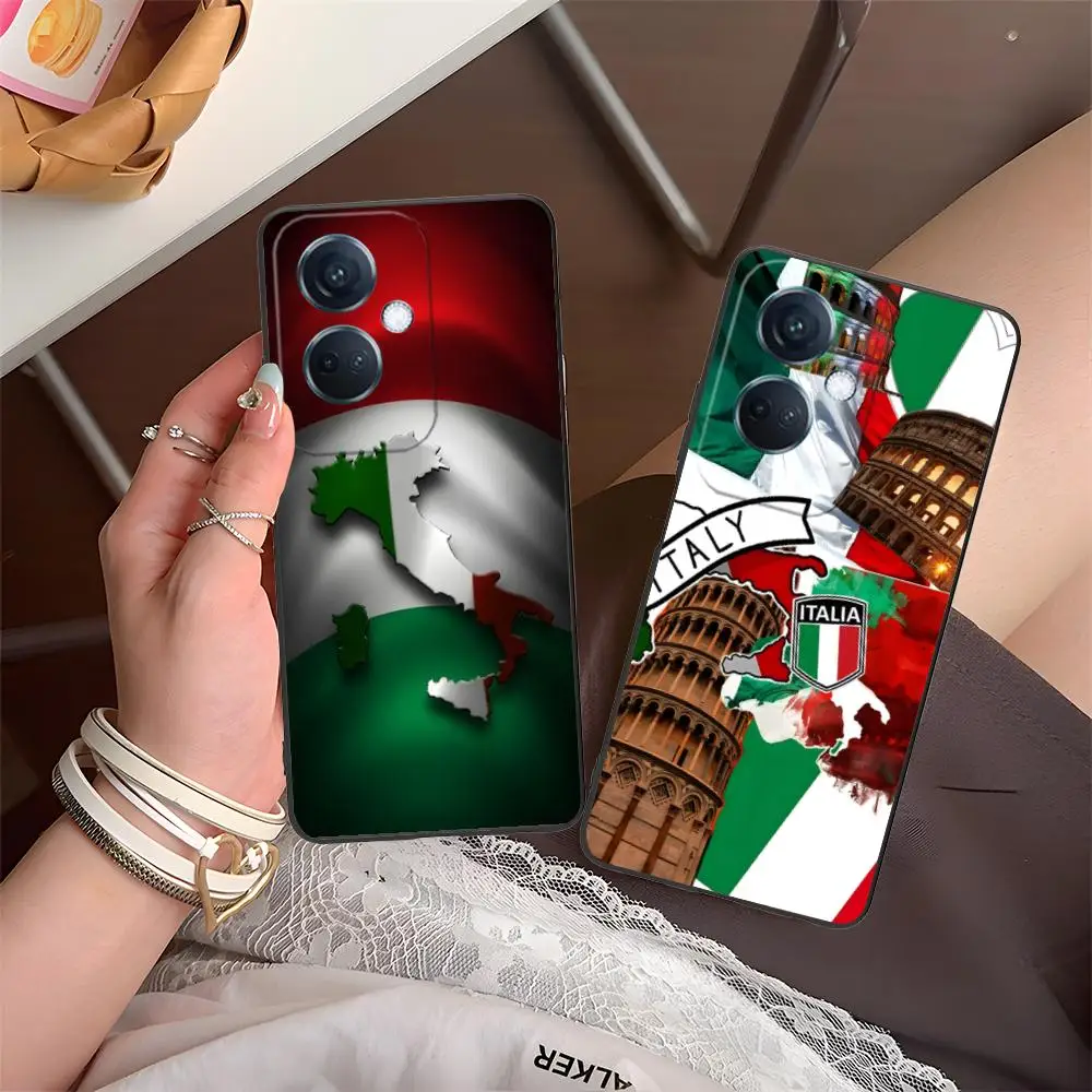 إيطاليا العلم المحمول قضية الهاتف الخليوي ل ممن لهم رينو 14 13 12 11 10 9 8 7 6 5 F T Pro 5G الملونة غطاء الطباعة غطاء فاخر جميل #1