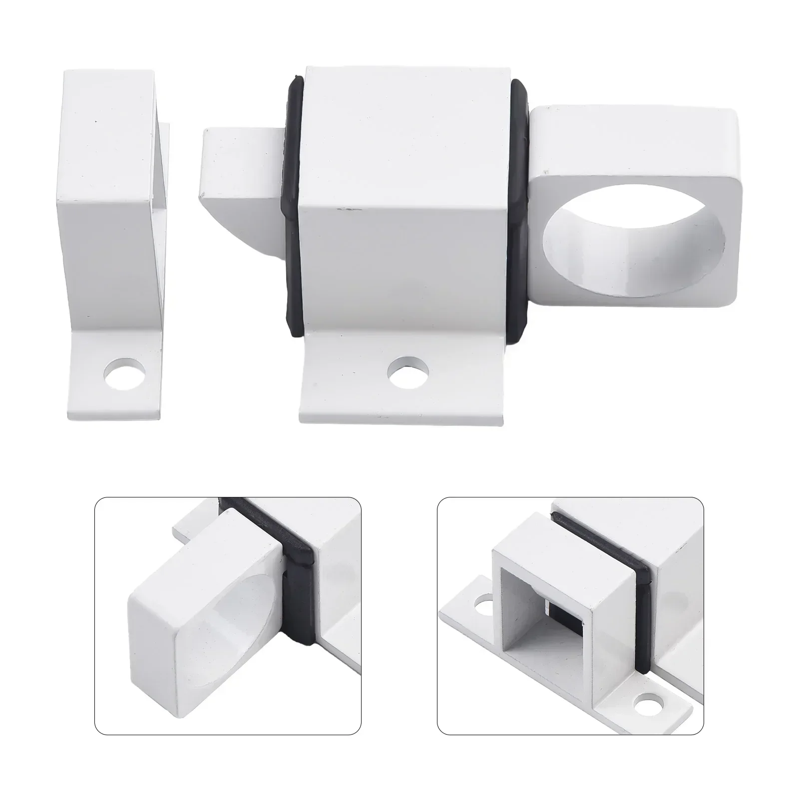 Door Bolt Latch Automatic Door Spring Bounce Lock Window Gate Security Pull Ring Aluminum Alloy Anti-Theft Self Closing Latch