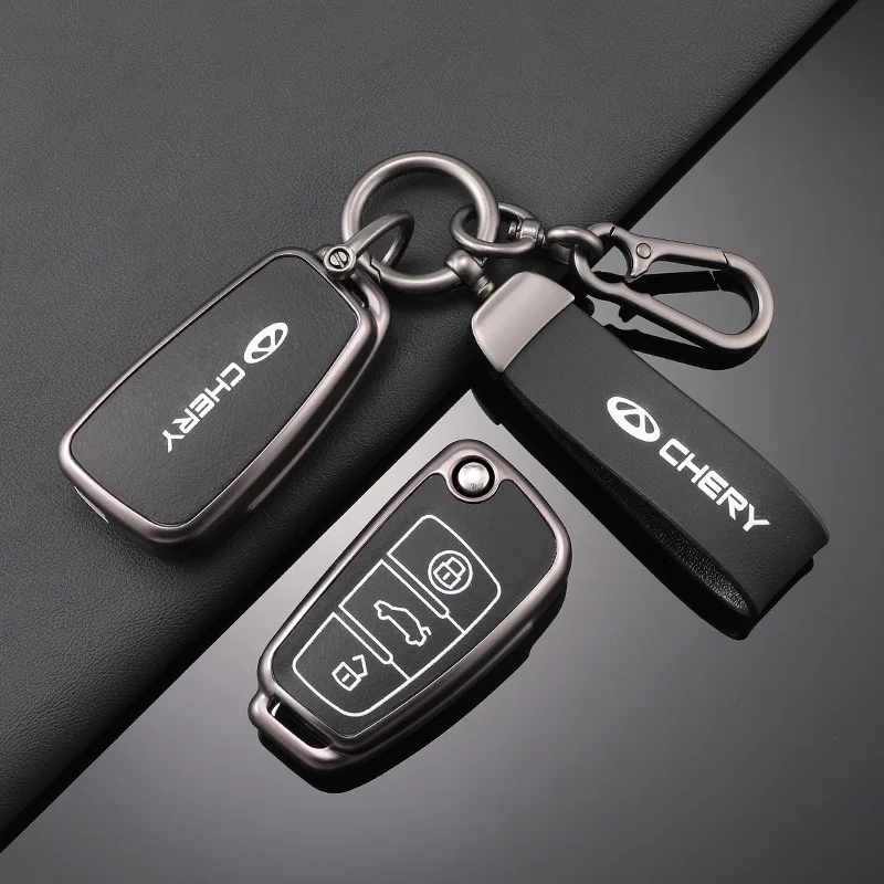 

Zinc Alloy Car Key Case Cover Full Shell Keyring Pendant For Chery Arrizo 7 E3 E5 A3 A5 Tiggo 2 Cowin 3 5 Fulwin 2 Eastar AMULET