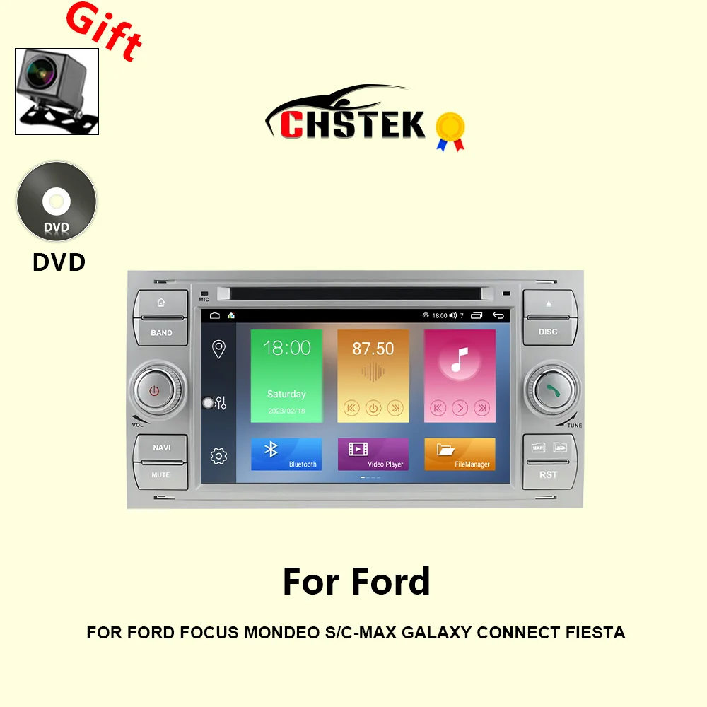 

CHSTEK Автомобильный радиоприемник Carplay DVD для Ford Focus S-Max C-Max Galaxy Mondeo Transit Fiesta Fusion Kuga Android Auto Bluetooth WIFI GPS