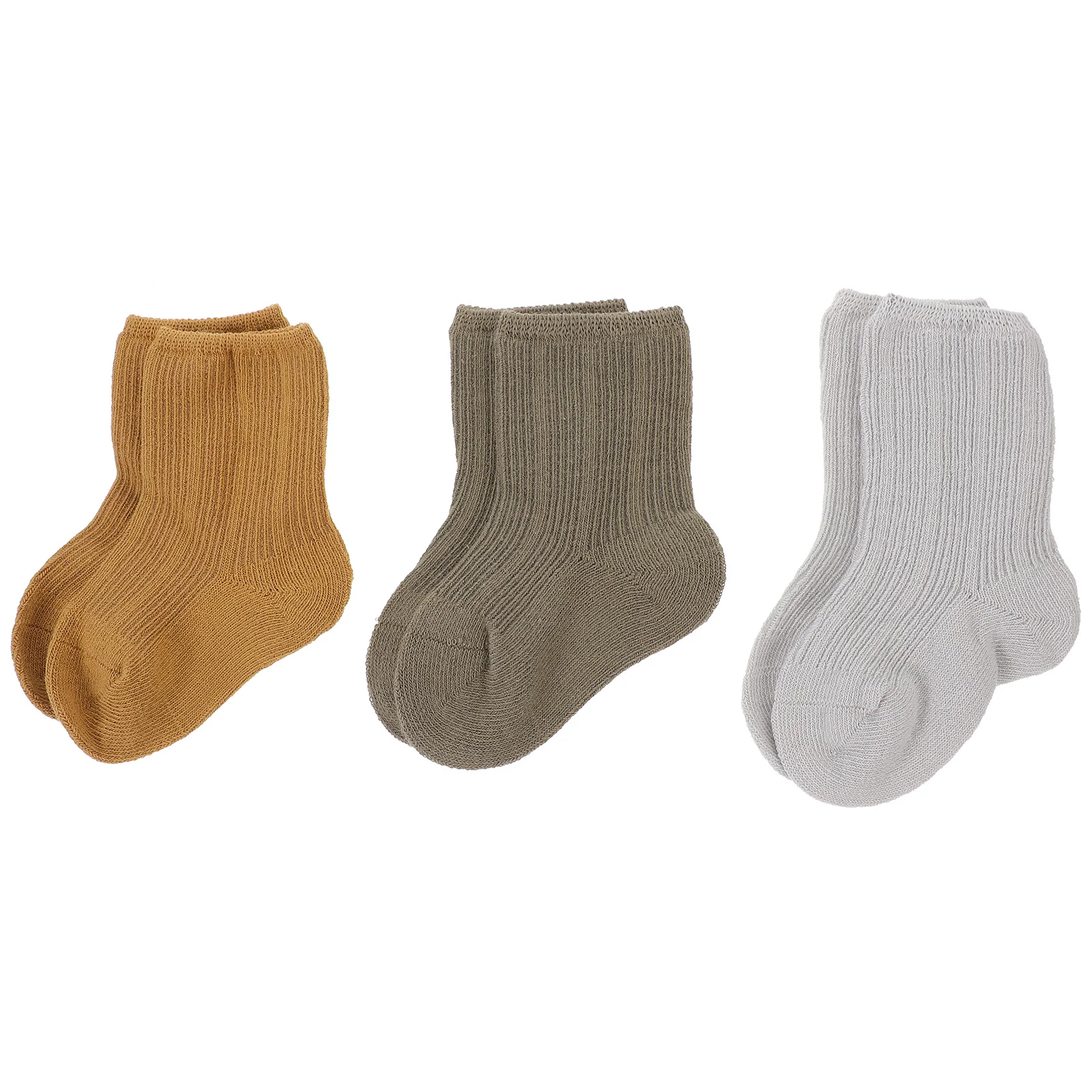 3 Paar Baby-Mittelrohrsocken, atmungsaktiv, bequem, warm, für Neugeborene, Kleinkinder, Frühling und Herbst, rutschfeste Baby-Wintersocken