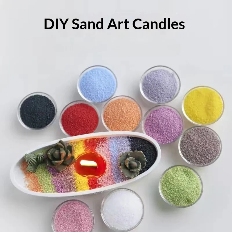 1000g Colorful Sand Wax Particle Smokeless Layered Material DIY Sand Painting Wax Handmade Aromatherapy Candle Sand Wax
