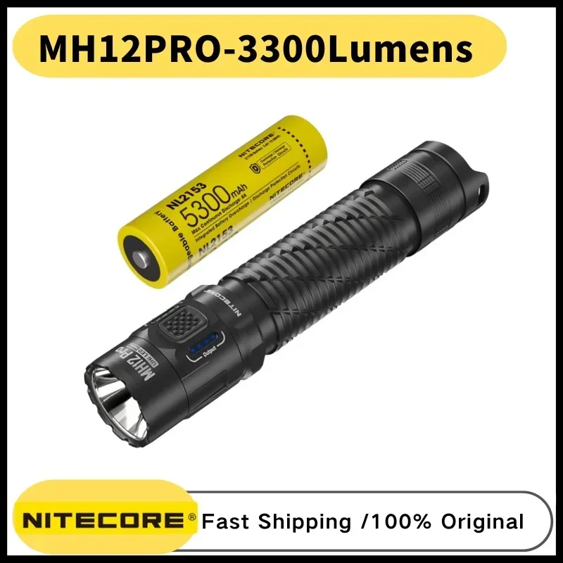 NITECORE MH12 Pro Flashlight 3300Lumens Camping Hunting Torch Hand Light Tactical flashlight