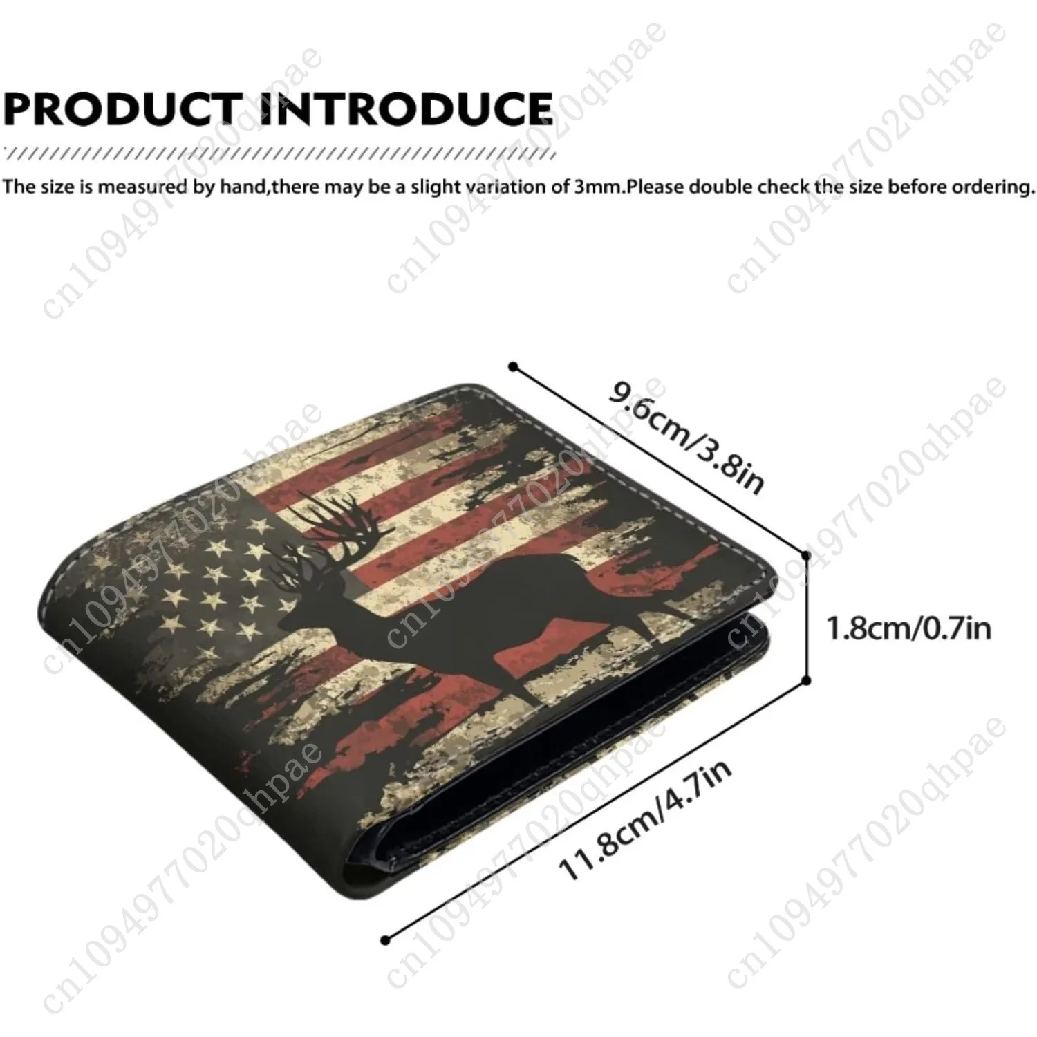 Coldinair American Flag Boy Cool Wallet Deer Leather Wallet for Boys Kids Purse Bifold Rfid Blocking Wallet with Coin Pocket and