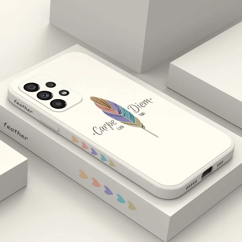 Feather Love Phone Case For Samsung Galaxy A57 A37 A27 A17 A56 A36 A26 A16 A06 A55 A35 A25 A15 A05 A54 A34 A24 A14 A04 Cover