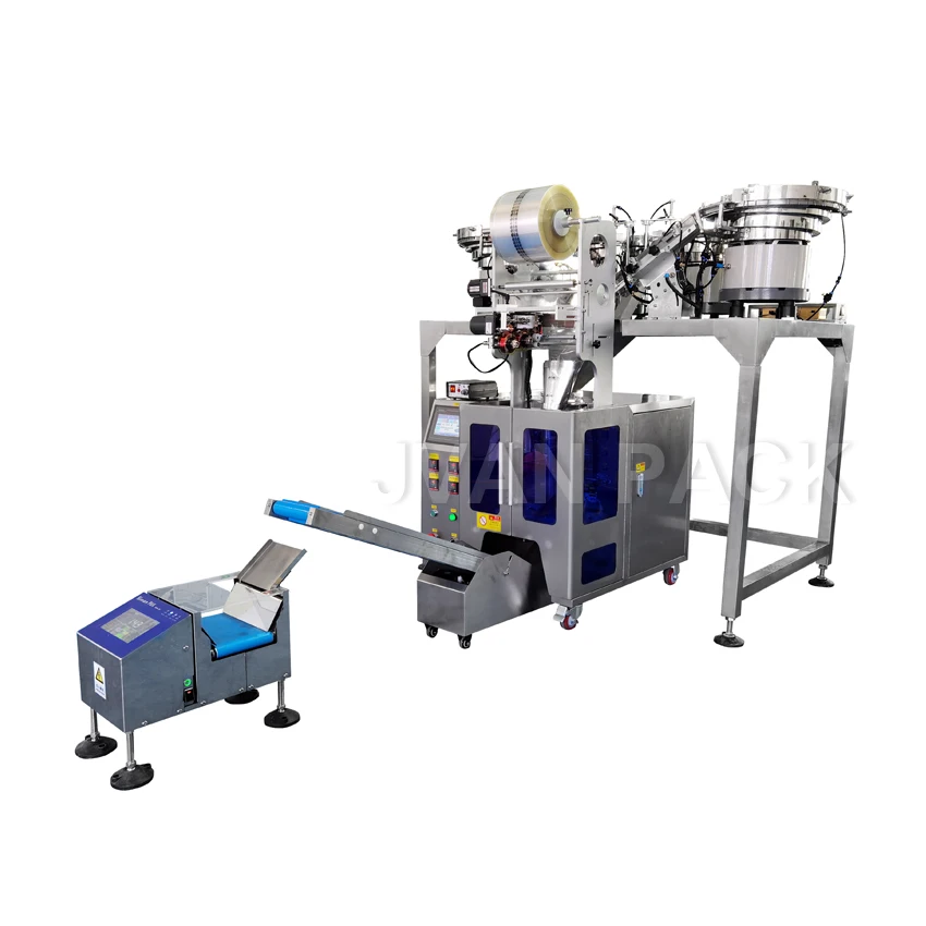 JP-320-4 Automatic Sorting Small Parts Aluminum Screws Hardware Pill Bolt Nut Candy Counting Packing Machine