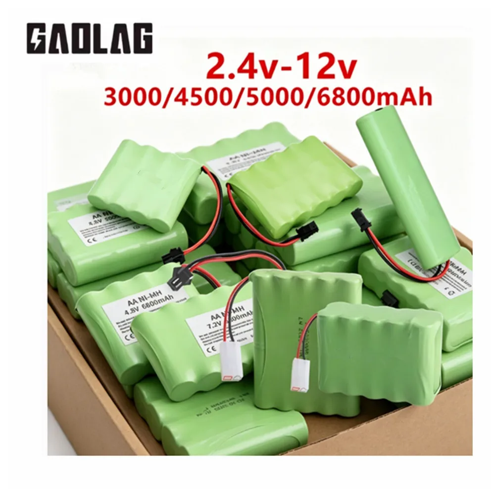 3000mAh 2,4V/3,6V/4,8V/6V/7,2V/8,4V/9,6V/12V Ni-MH AA 5000mAh 6800mAh wiederaufladbarer Akku für Fernbedienungs-Spielzeugteile