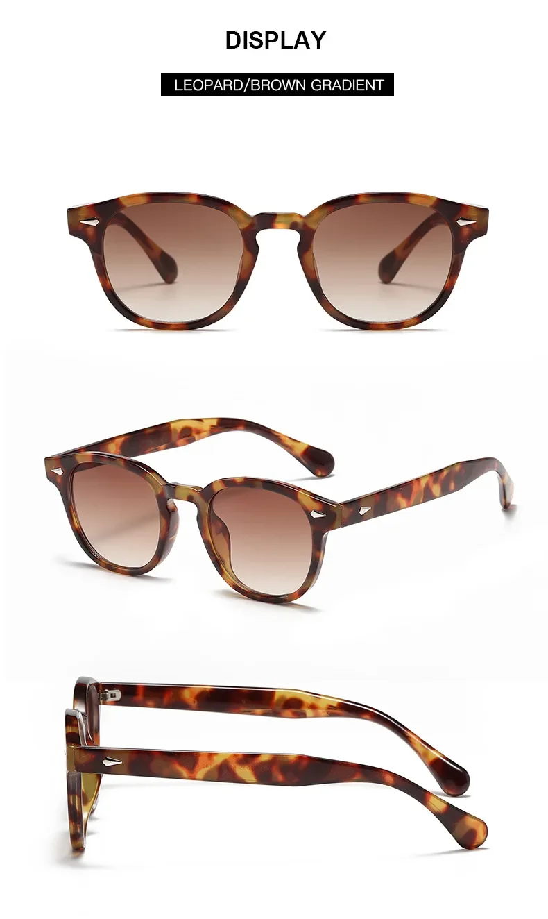 JNPCXI Neue Retro Runde Sonnenbrille Frauen Gelb Mode Nieten Dekoration Shades UV400 Männer Punk Sonnenbrille – Detail 5