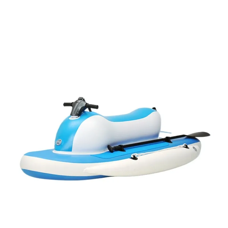 

CAMORO Remote Control Electric Motorized Inflatable Jet Ski Boat Water Floating Motor Boat with Electric Underwater Scooter