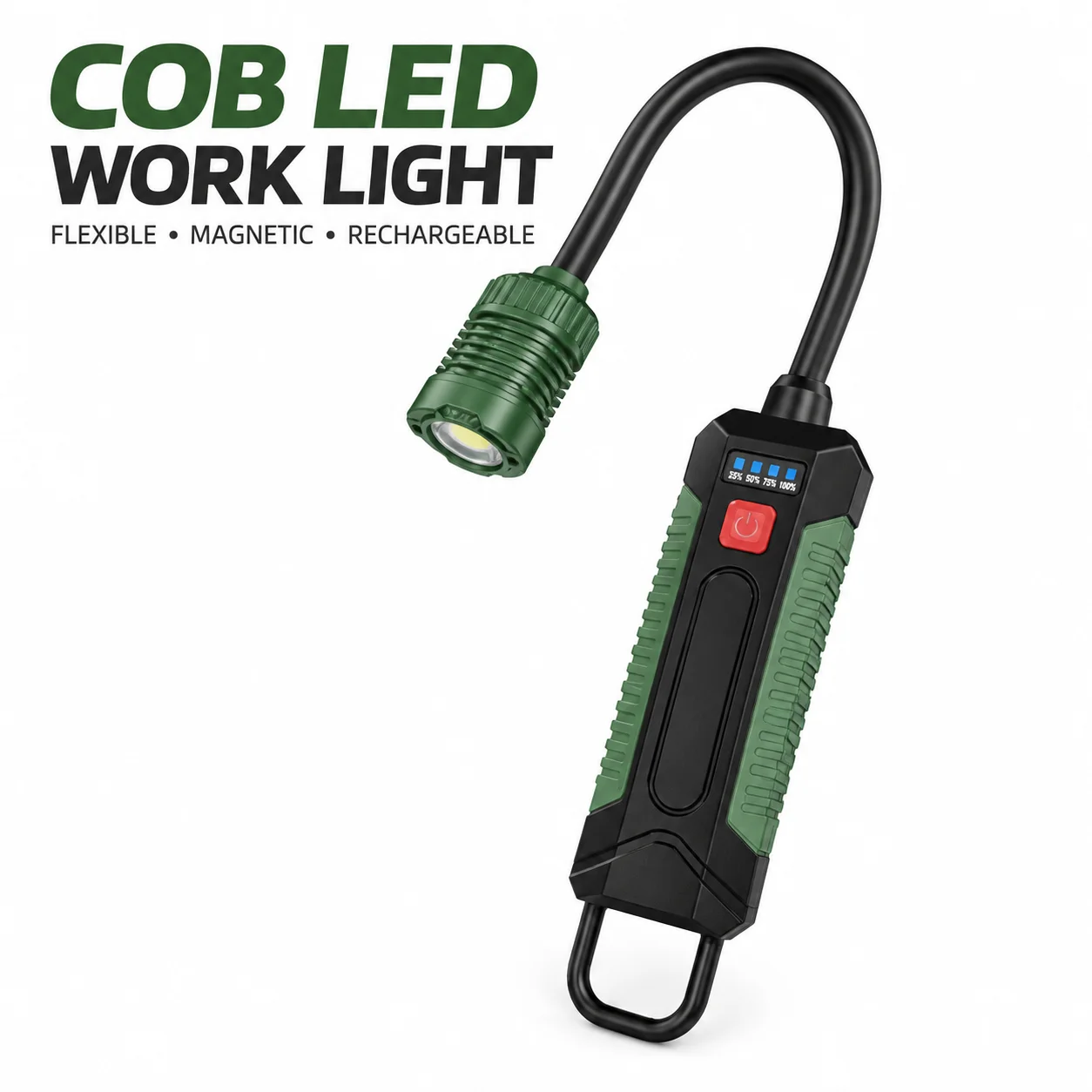 COB LED Work Light Magnetic Rechargeable Flexible Gooseneck Inspection Lamp for Garage Camping Repair Emergency Lighting