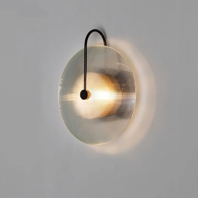 

Nordic Scandinavian Apartment Bedroom Living Room Decoration Sconce Hotel Villa Hallway Entrance Golden Smoke Gray Led Wall Lamp