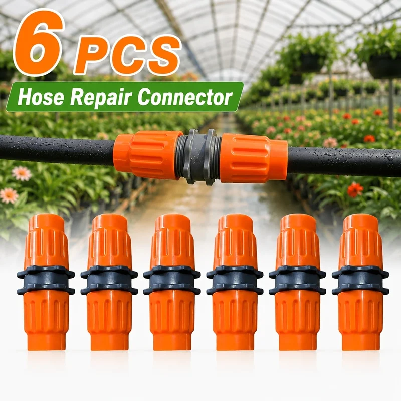 6Individual water pipe repair connectors Plastic hose quick connector Gardening watering extension connector