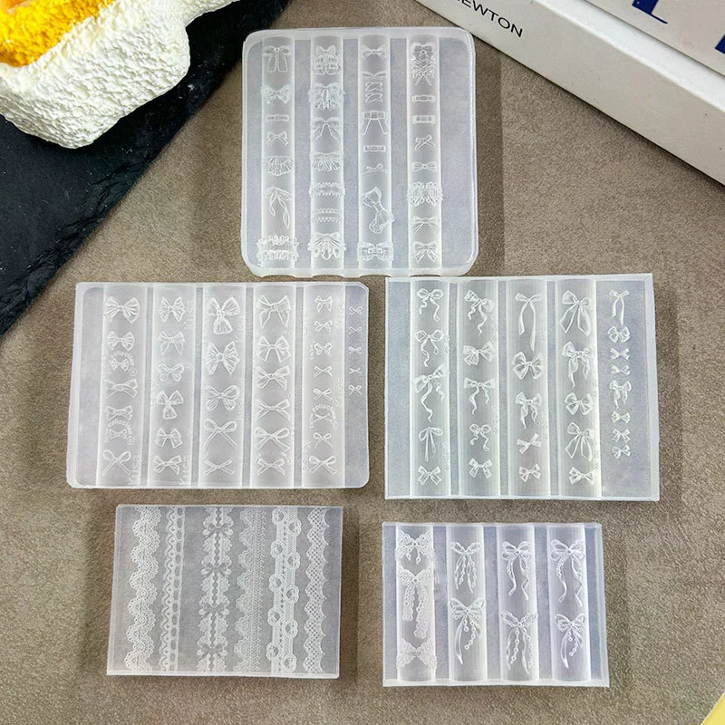 

3D форма для ногтей, силиконовые инструменты для ногтей, мультяшный бант, кролик, рамка, драгоценный камень, подвески для ногтей, формы, аксессуары для дизайна ногтей, принадлежности для ногтей