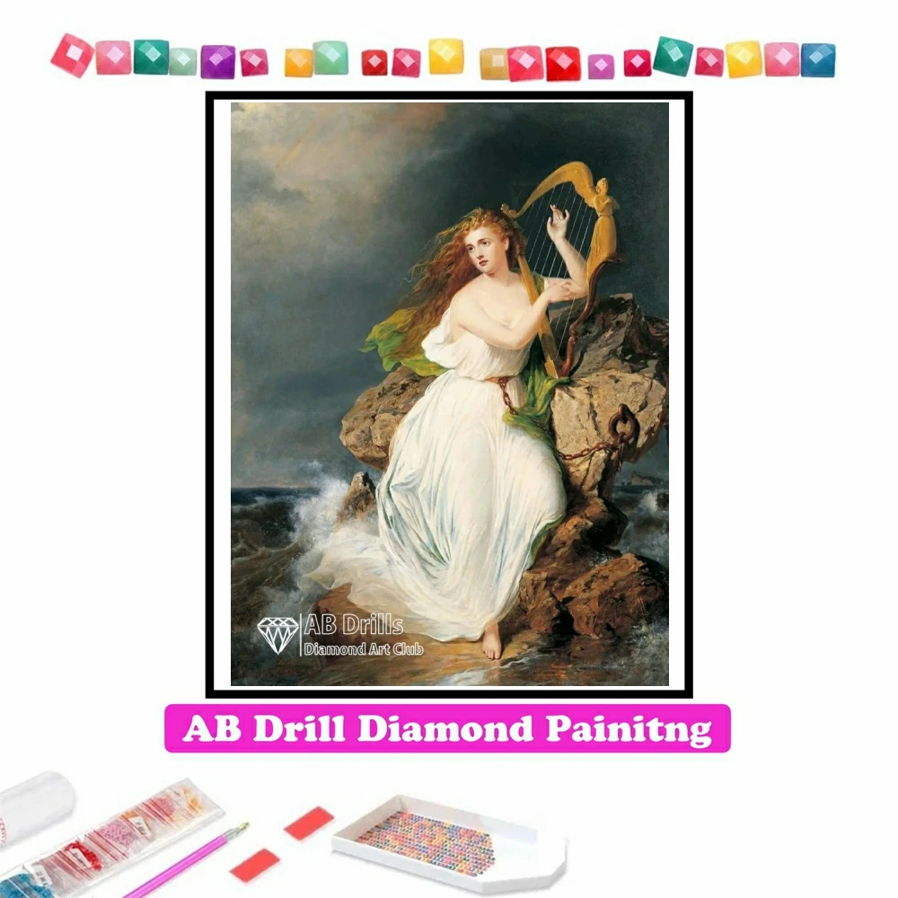 

The Harp of Erin 5D DIY AB Diamond Painting Embroidery Artwork Cross Stitch Mosaic Handicraft Pictures Craft Home Decor Gift